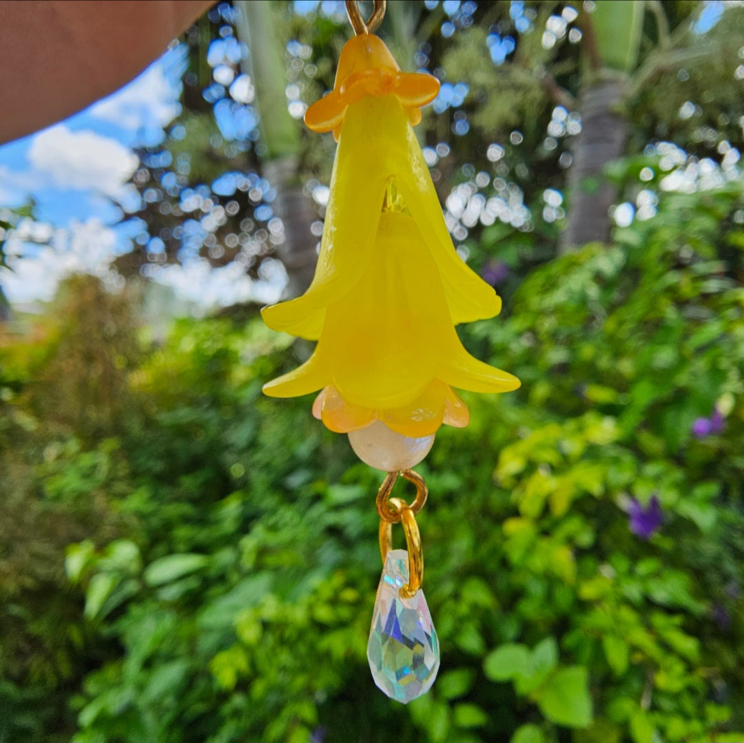 Yellow Bell Flower Earrings