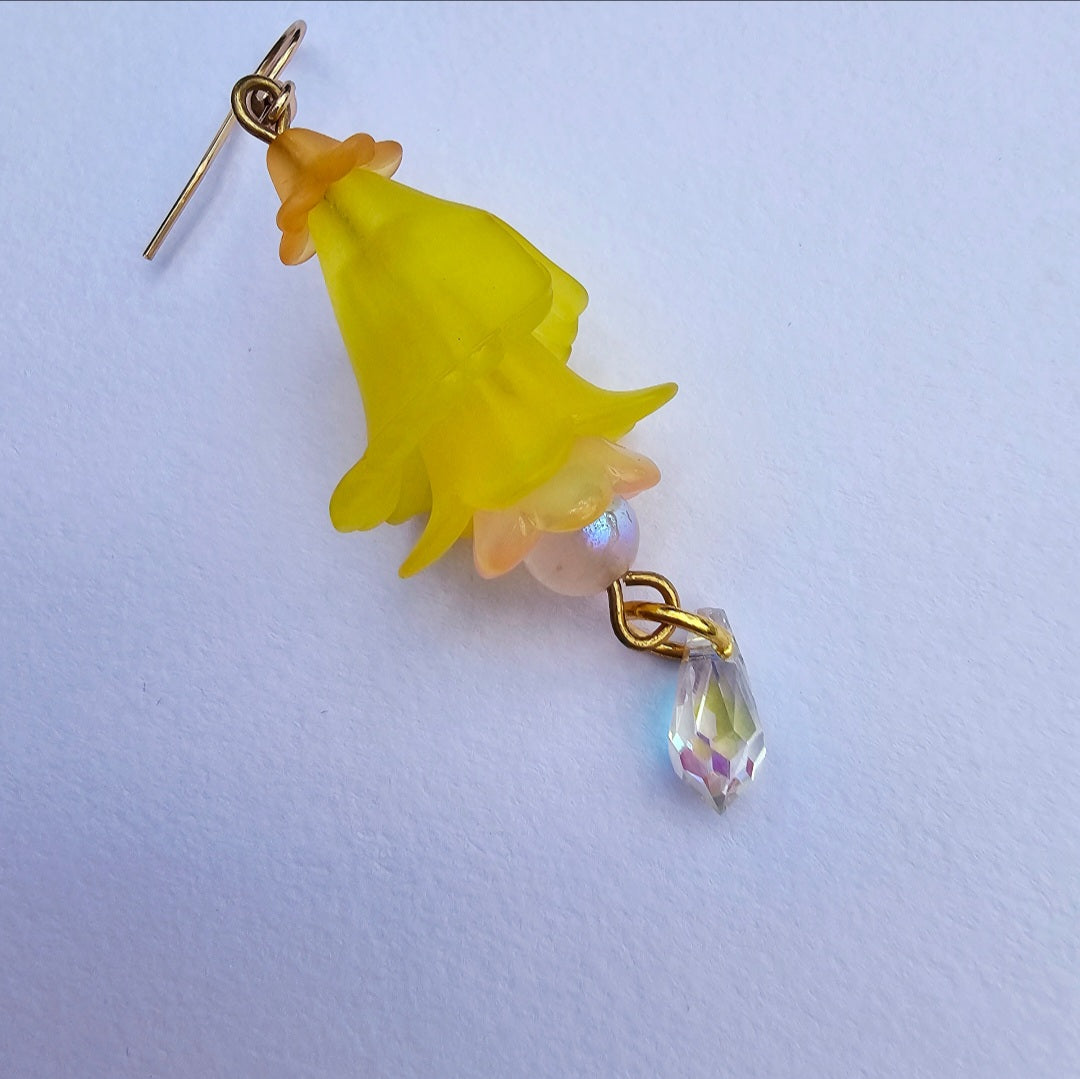 Yellow Bell Flower Earrings