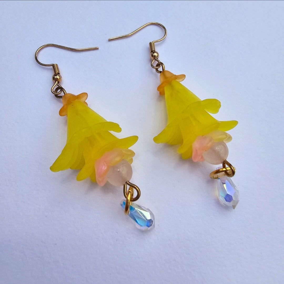 Yellow Bell Flower Earrings