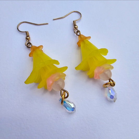 Yellow Bell Flower Earrings