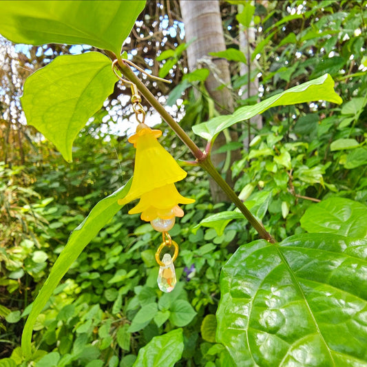 Yellow Bell Flower Earrings