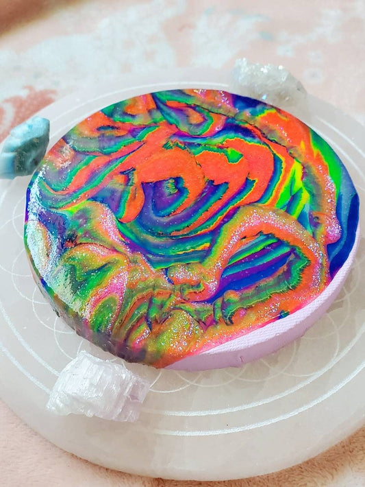 Rainbow Mini Round Acrylic Painting