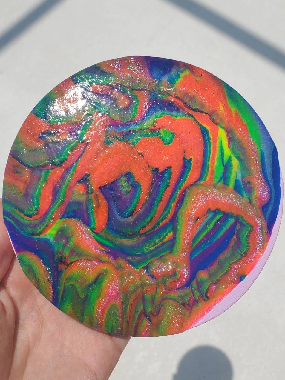 Rainbow Mini Round Acrylic Painting